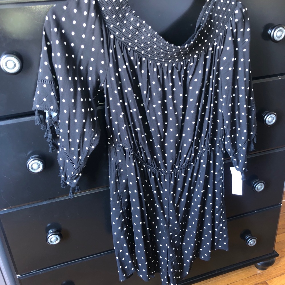 Target black and white polka dot romper